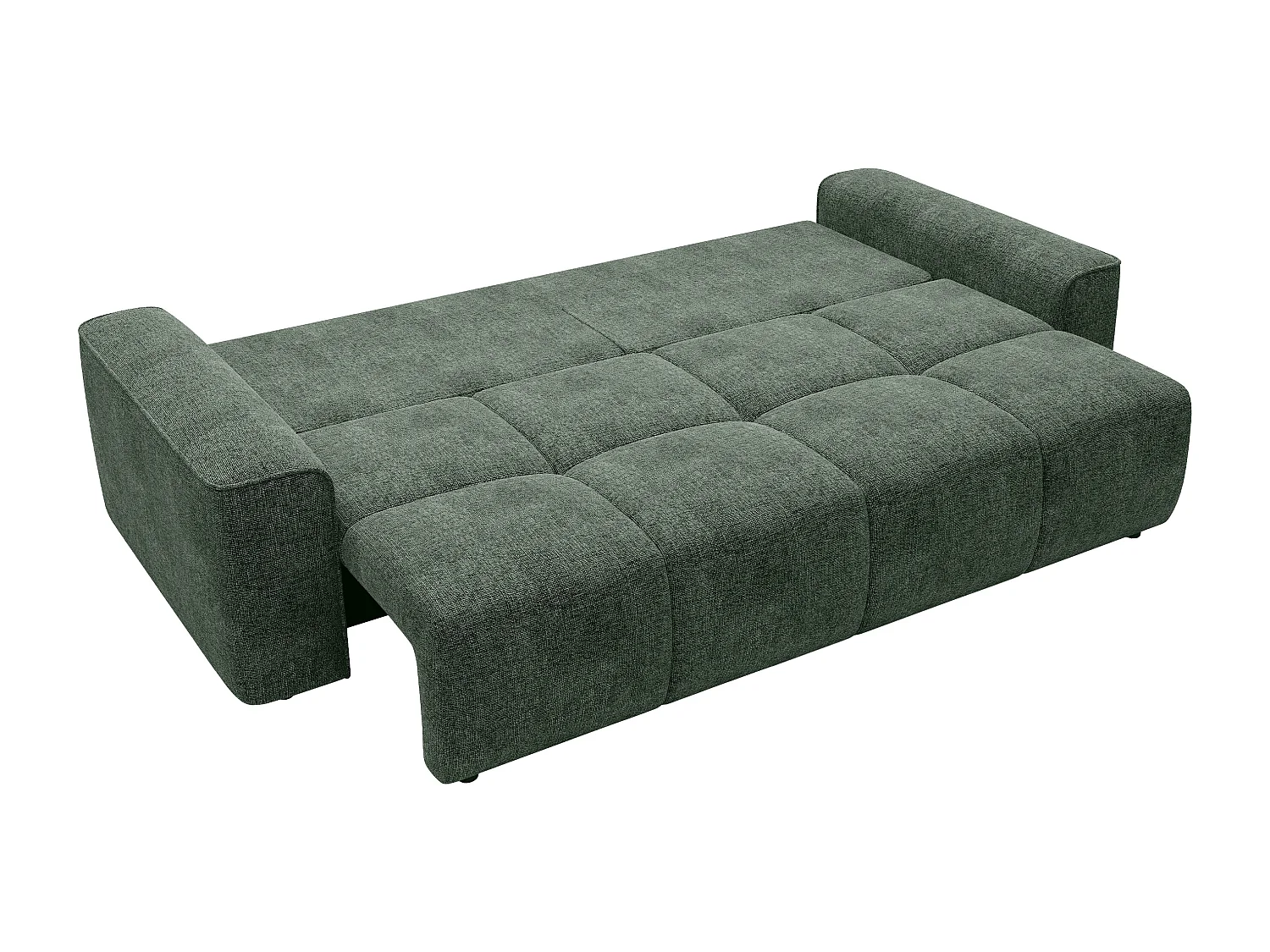 Canapé 4 places convertible en tissu texturé vert MINTURNO