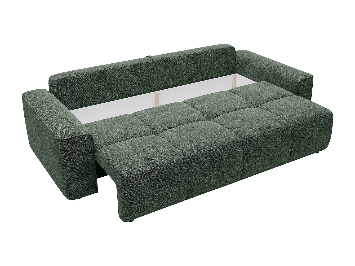 Canapé 4 places convertible en tissu texturé vert MINTURNO