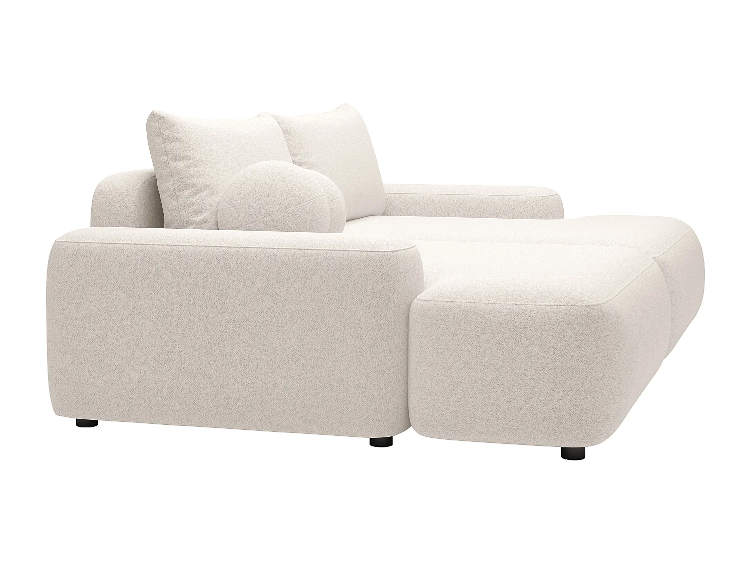 Canapé 3 places confort assise profonde en tissu chiné crème DAVISO