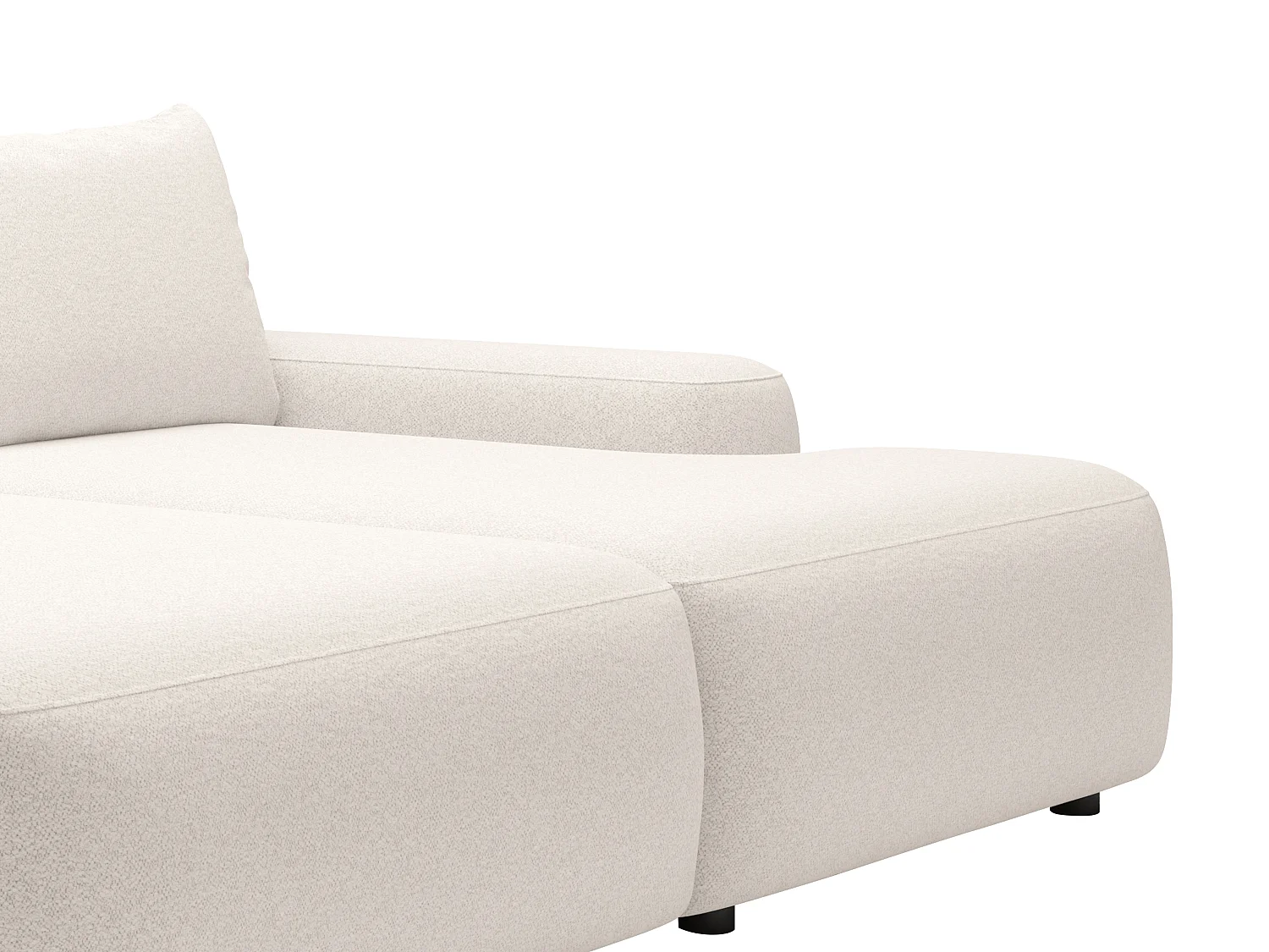 Canapé 3 places confort assise profonde en tissu chiné crème DAVISO