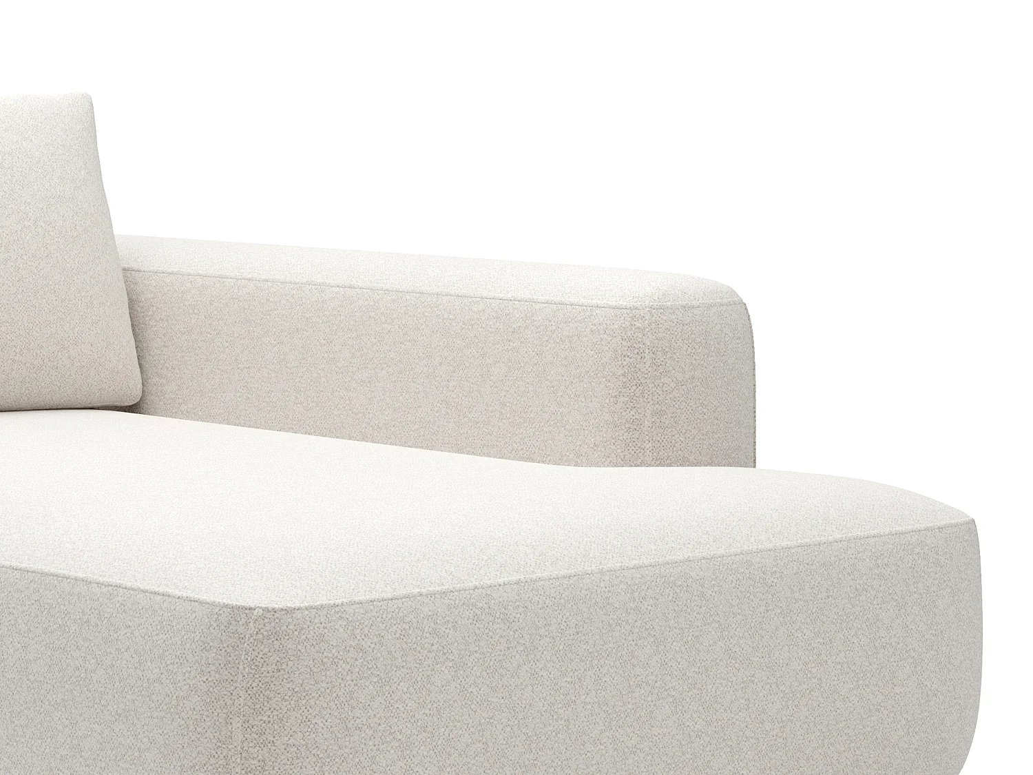 Méridienne droite en tissu chiné crème DAVISO