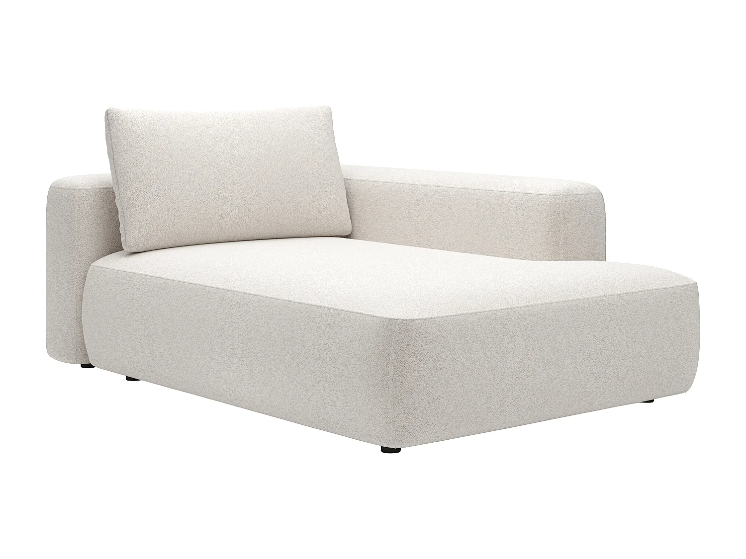 Méridienne droite en tissu chiné crème DAVISO