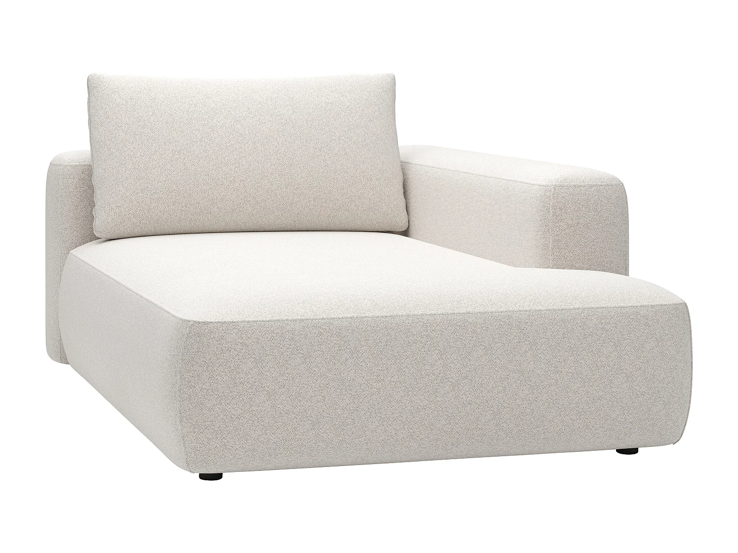 Méridienne droite en tissu chiné crème DAVISO