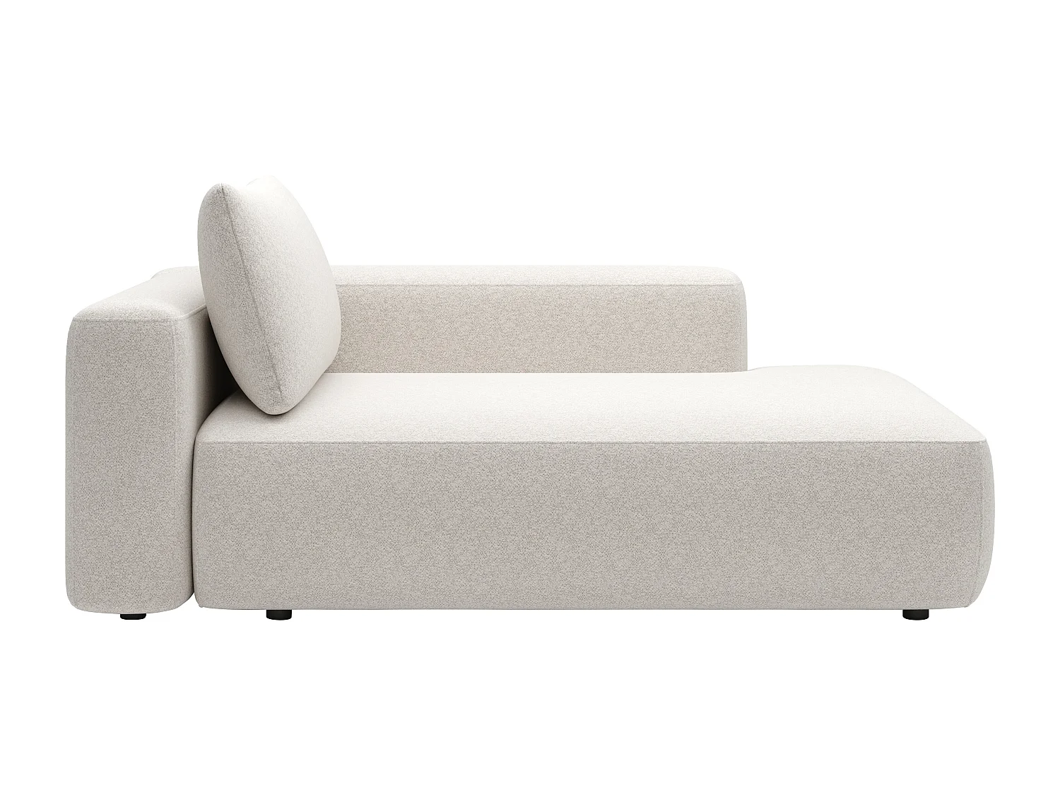 Méridienne droite en tissu chiné crème DAVISO