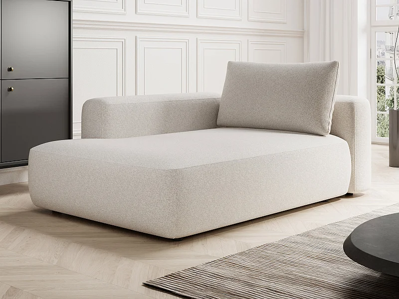 Méridienne gauche en tissu chiné crème DAVISO