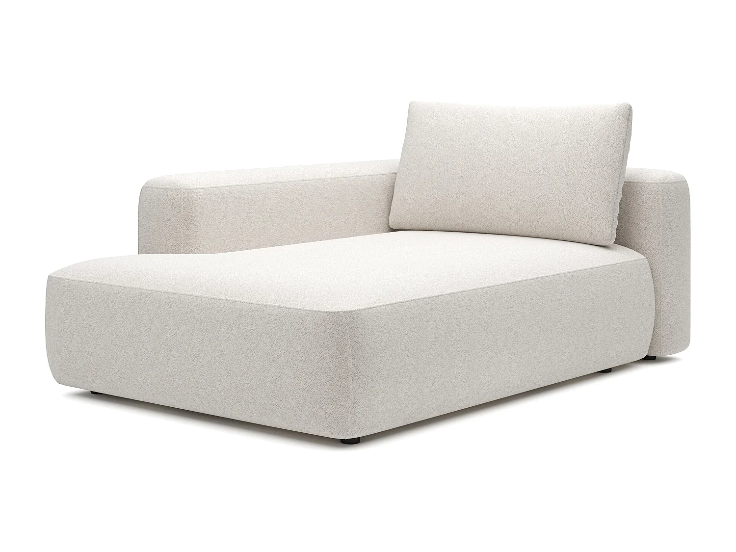 Méridienne gauche en tissu chiné crème DAVISO