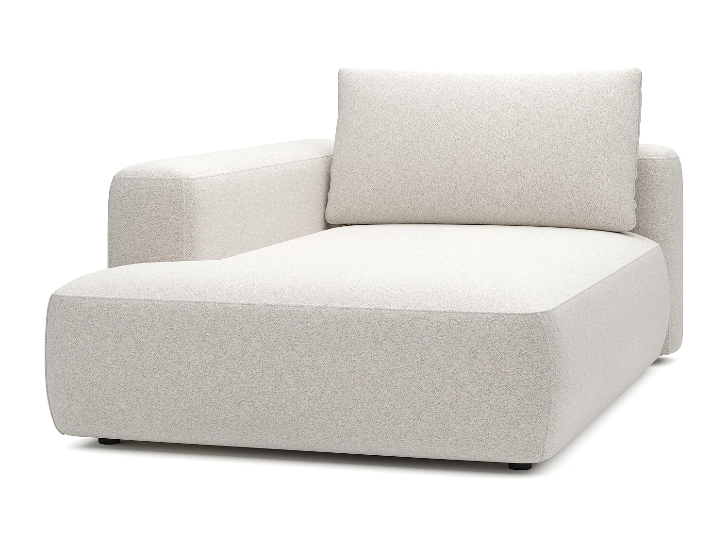 Méridienne gauche en tissu chiné crème DAVISO