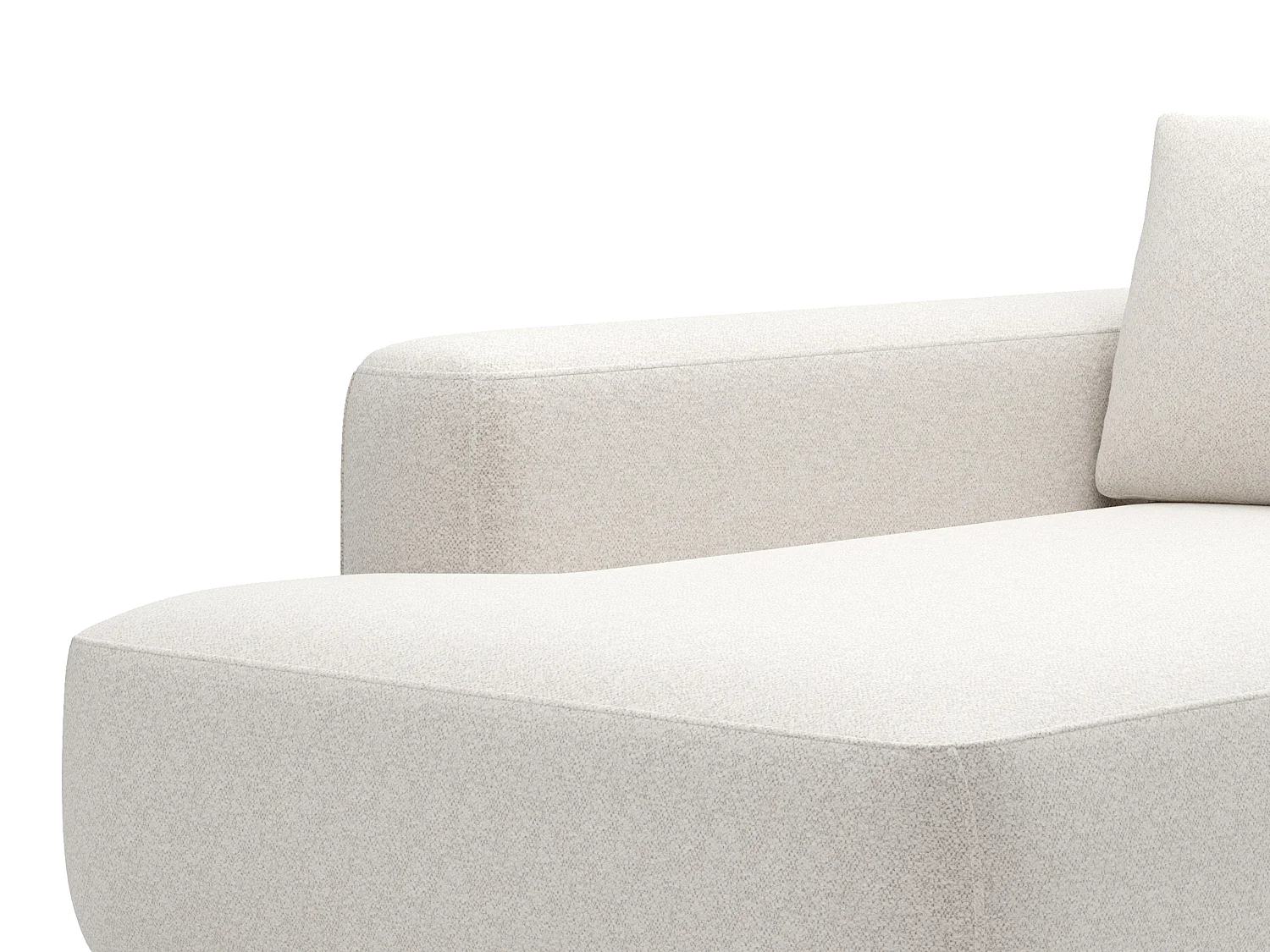 Méridienne gauche en tissu chiné crème DAVISO