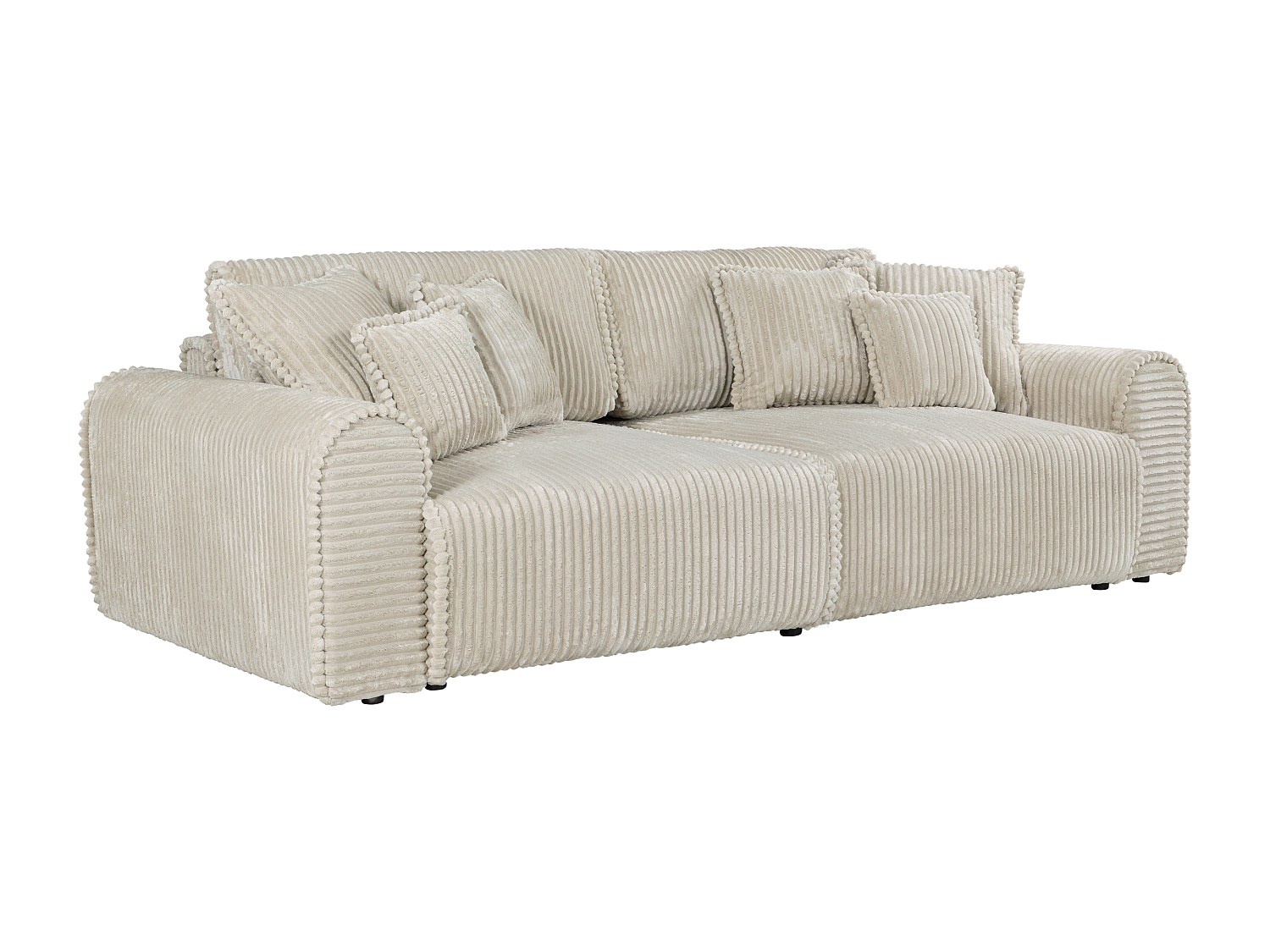 Sofa 4-Sitzer Schlafsofa Komfort - Cord Samt Beige - Tiefe Sitzfläche - TEL günstig online kaufen