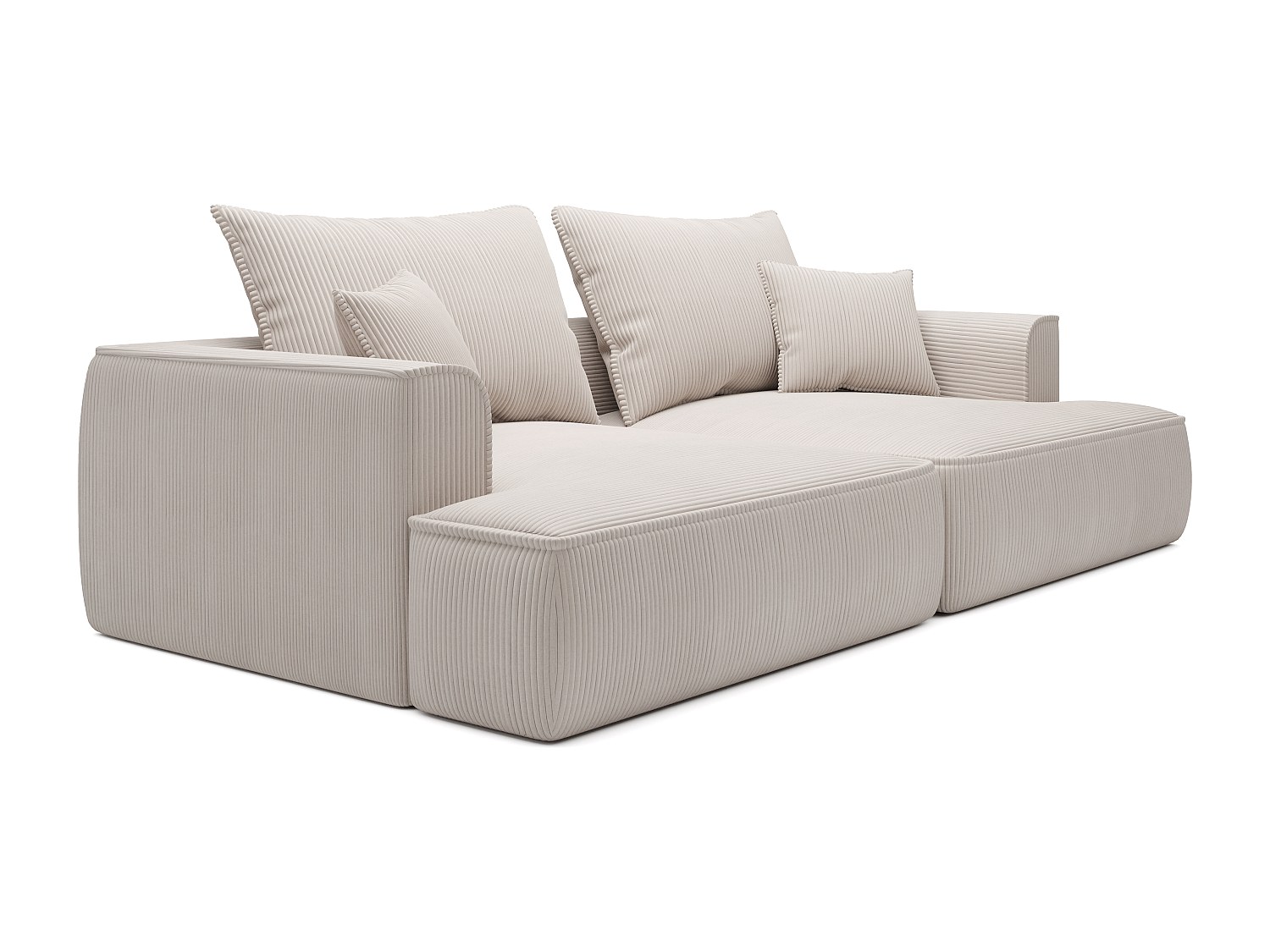 Sofa 4-Sitzer – tiefe Komfortsitzfläche – Cord – Beige – PINETA günstig online kaufen
