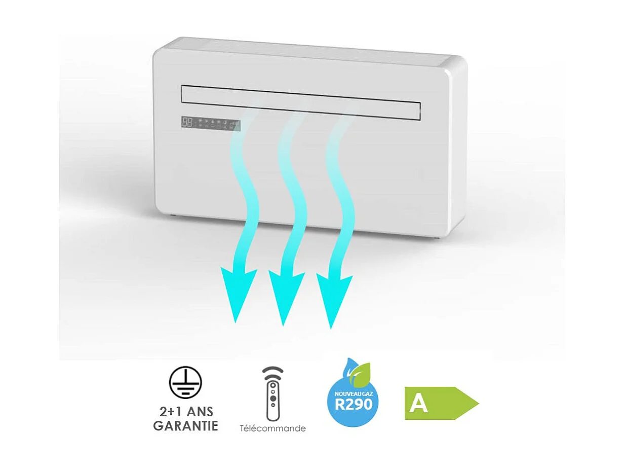 Pompe à chaleur Climatiseur Monobloc intérieur Wifi KUB-E+ 10000BTU - Voltman