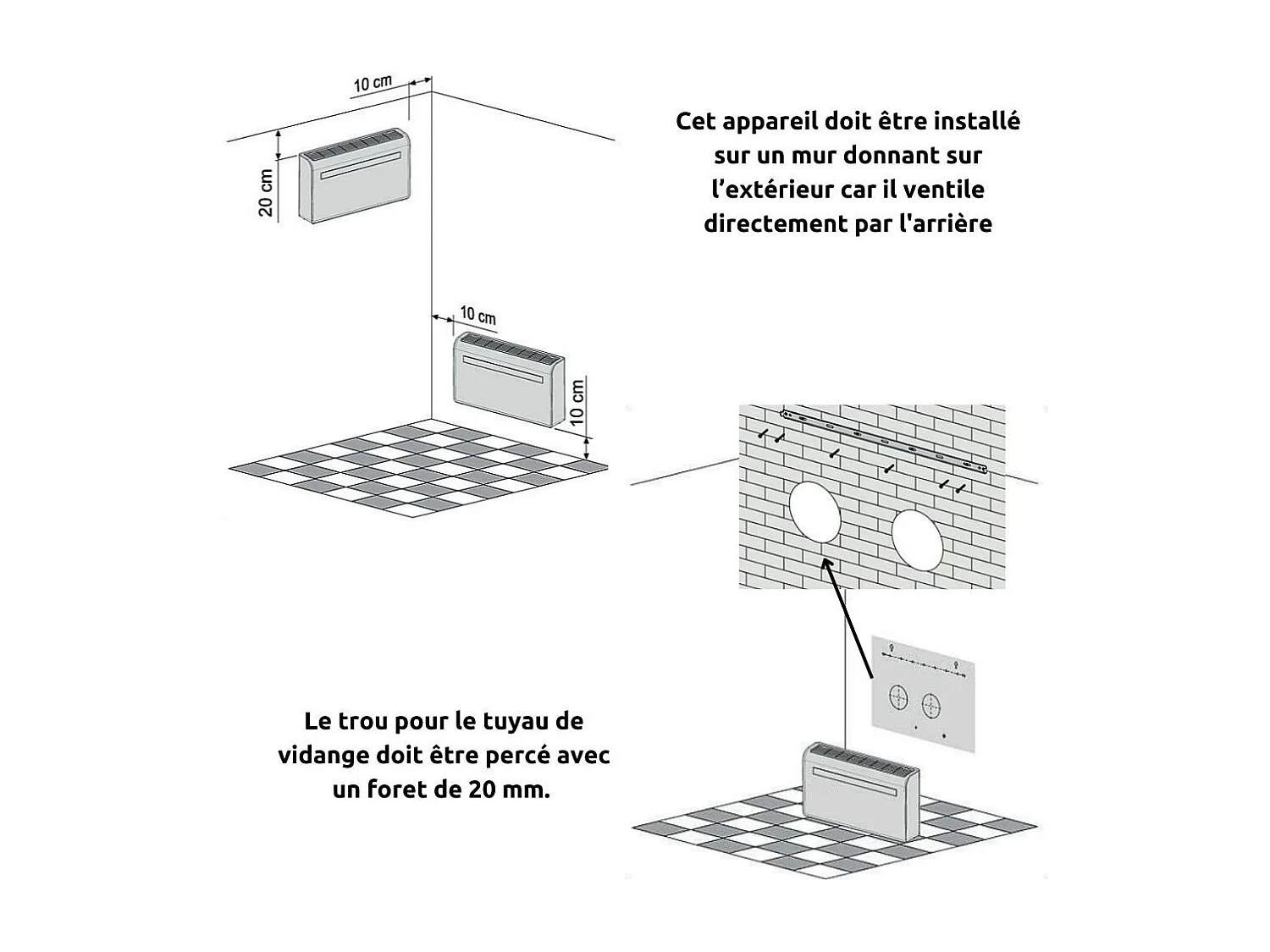 Pompe à chaleur Climatiseur Monobloc intérieur Wifi KUB-E+ 10000BTU - Voltman