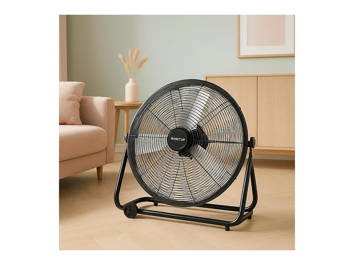 Ventilateur de sol industriel Hurricane 140W Ø60cm - Noir - Bastilipo