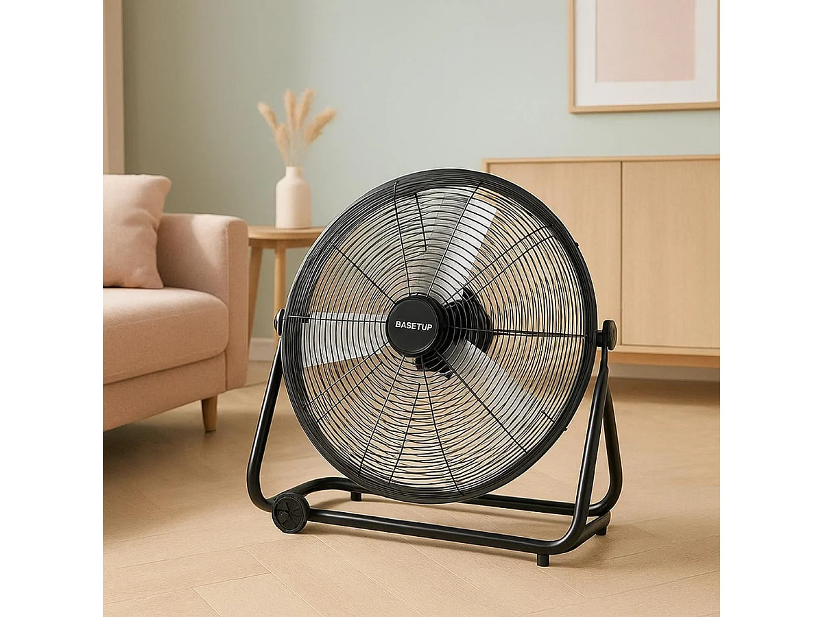 Ventilateur de sol industriel Hurricane 140W Ø60cm - Noir - Bastilipo