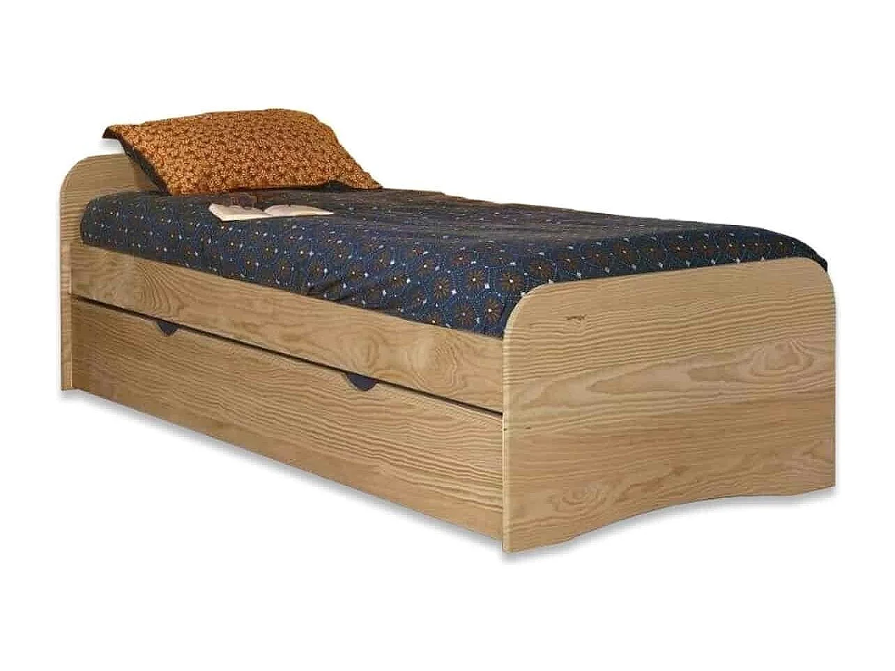 Pack lit avec matelas 90x200 cm bois massif bois THAIS