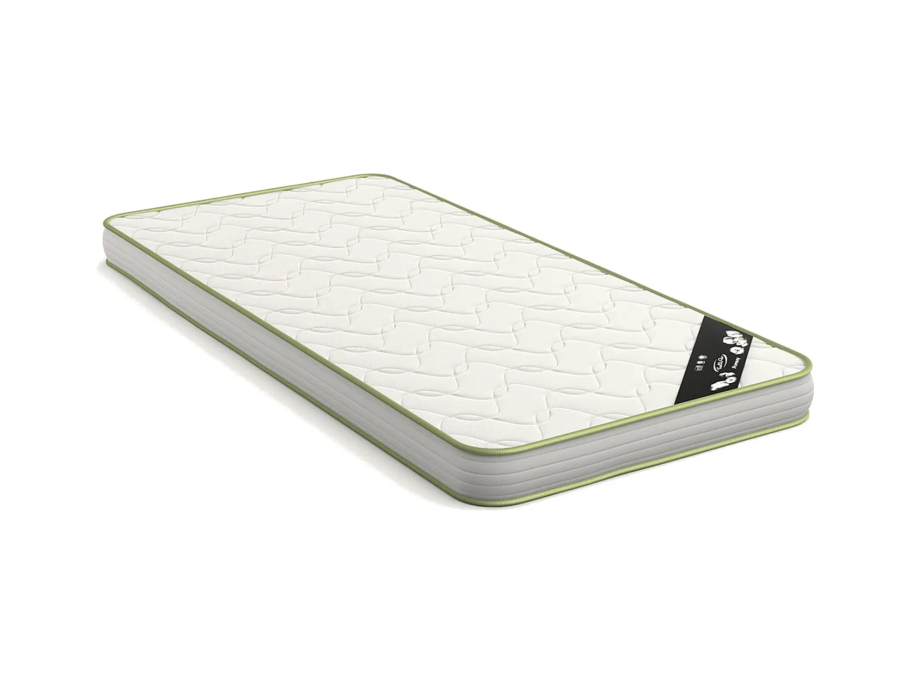 Pack lit avec matelas 90x190 cm bois massif bois THAIS