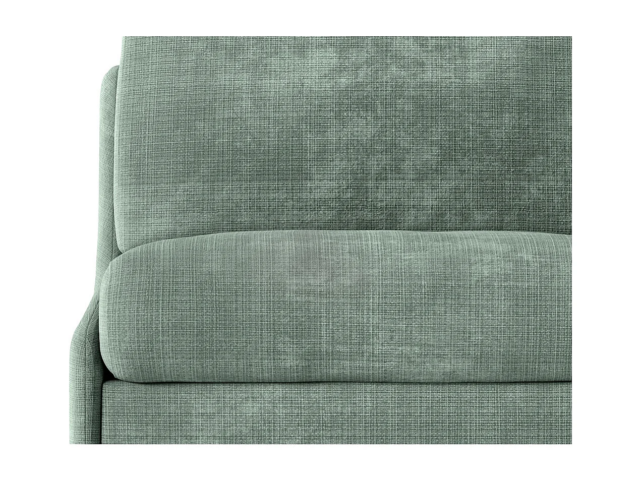 Canapé convertible express 3 places AGATHE couchage quotidien 140x190cm sans accoudoirs en tissu chenille vert - Matelas 13cm