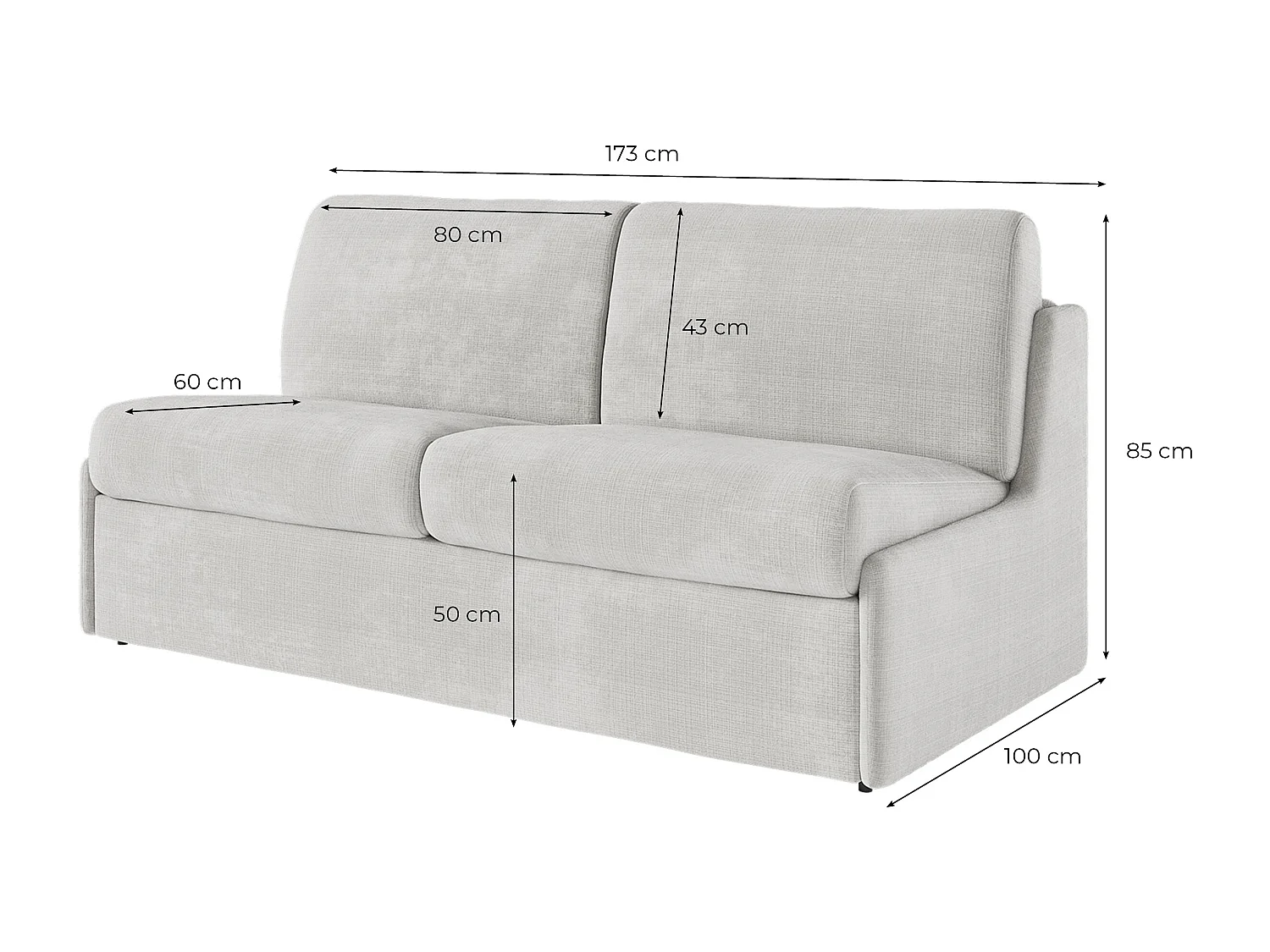Canapé convertible express 3 places en tissu chenille terracotta AGATHE