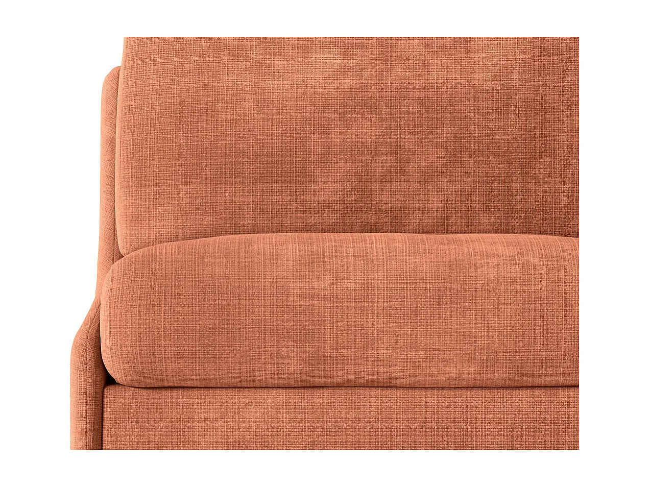 Canapé convertible express 3 places en tissu chenille terracotta AGATHE