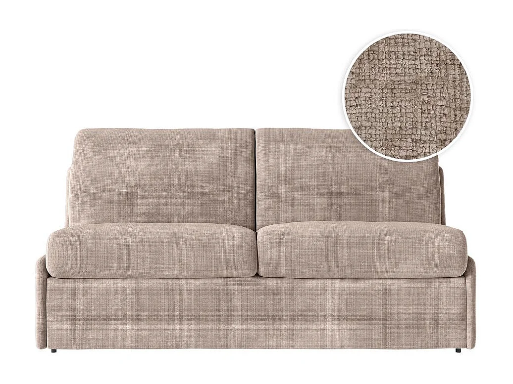 Canapé convertible express 3 places en tissu chenille taupe AGATHE