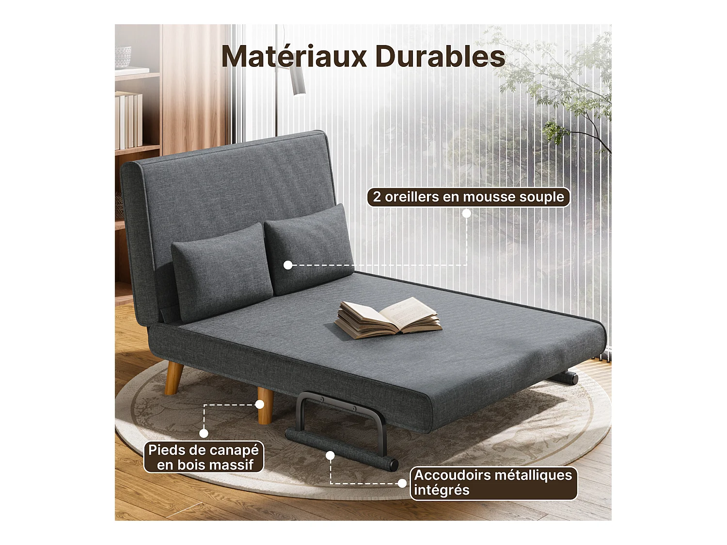 Bealife meuble de cuisine Commode à 2 tiroirs et 2 portes Buffet de cuisine Buffet de cuisine