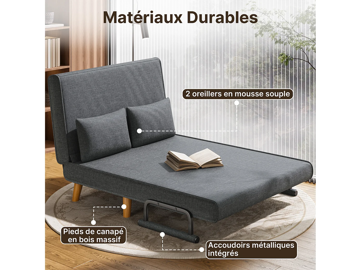 Bealife meuble de cuisine Commode à 2 tiroirs et 2 portes Buffet de cuisine Buffet de cuisine