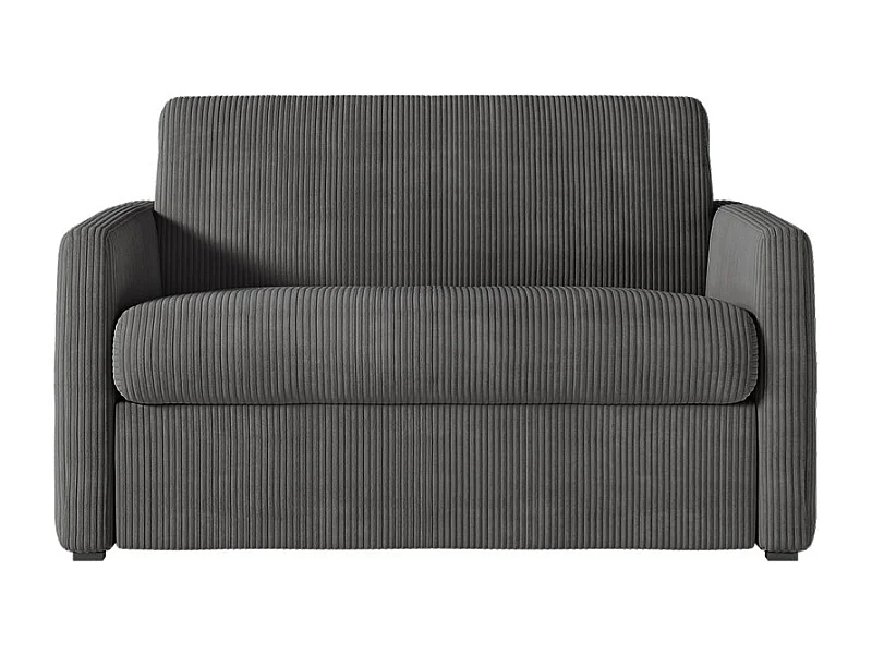 Fauteuil AGATHE convertible express couchage quotidien 100x190cm en velours côtelé Gris anthracite - Matelas 13cm