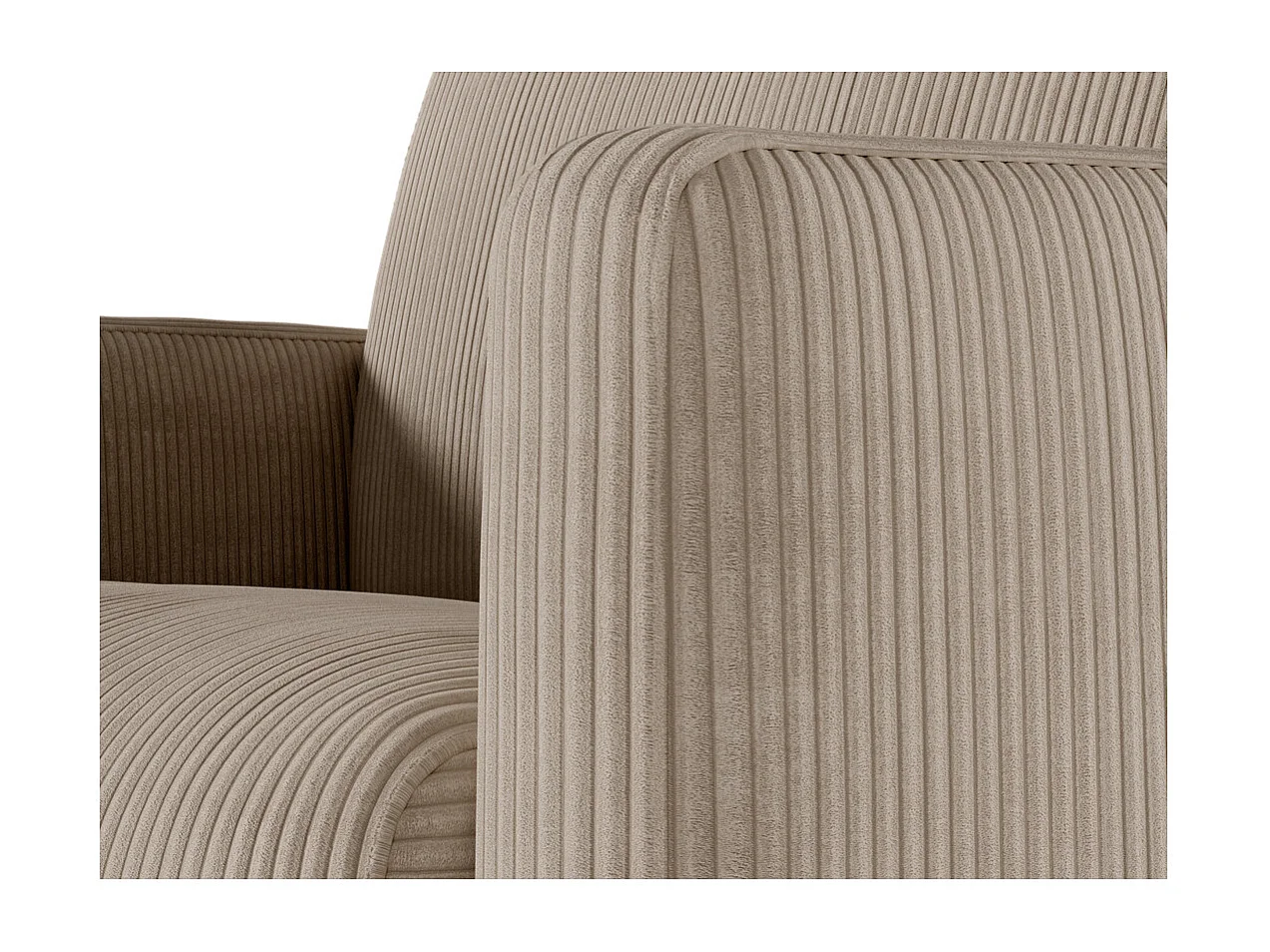 Fauteuil AGATHE convertible express couchage quotidien 70x190cm en velours côtelé taupe - Matelas 13cm