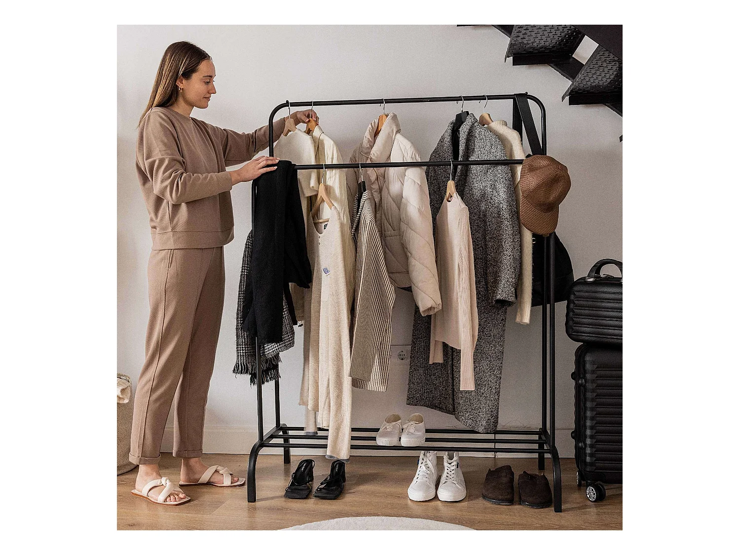 Perchero Burro  Hangy Duo 30 Negro - Newlux