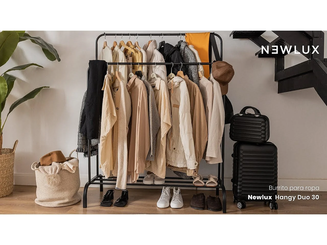 Perchero Burro  Hangy Duo 30 Blanco - Newlux