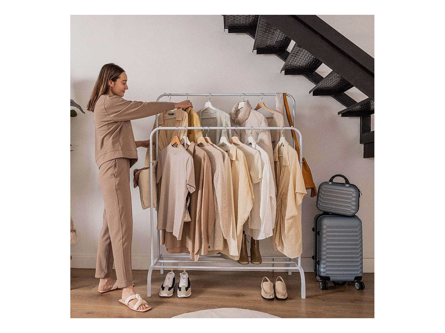 Perchero Burro  Hangy Duo 30 Blanco - Newlux