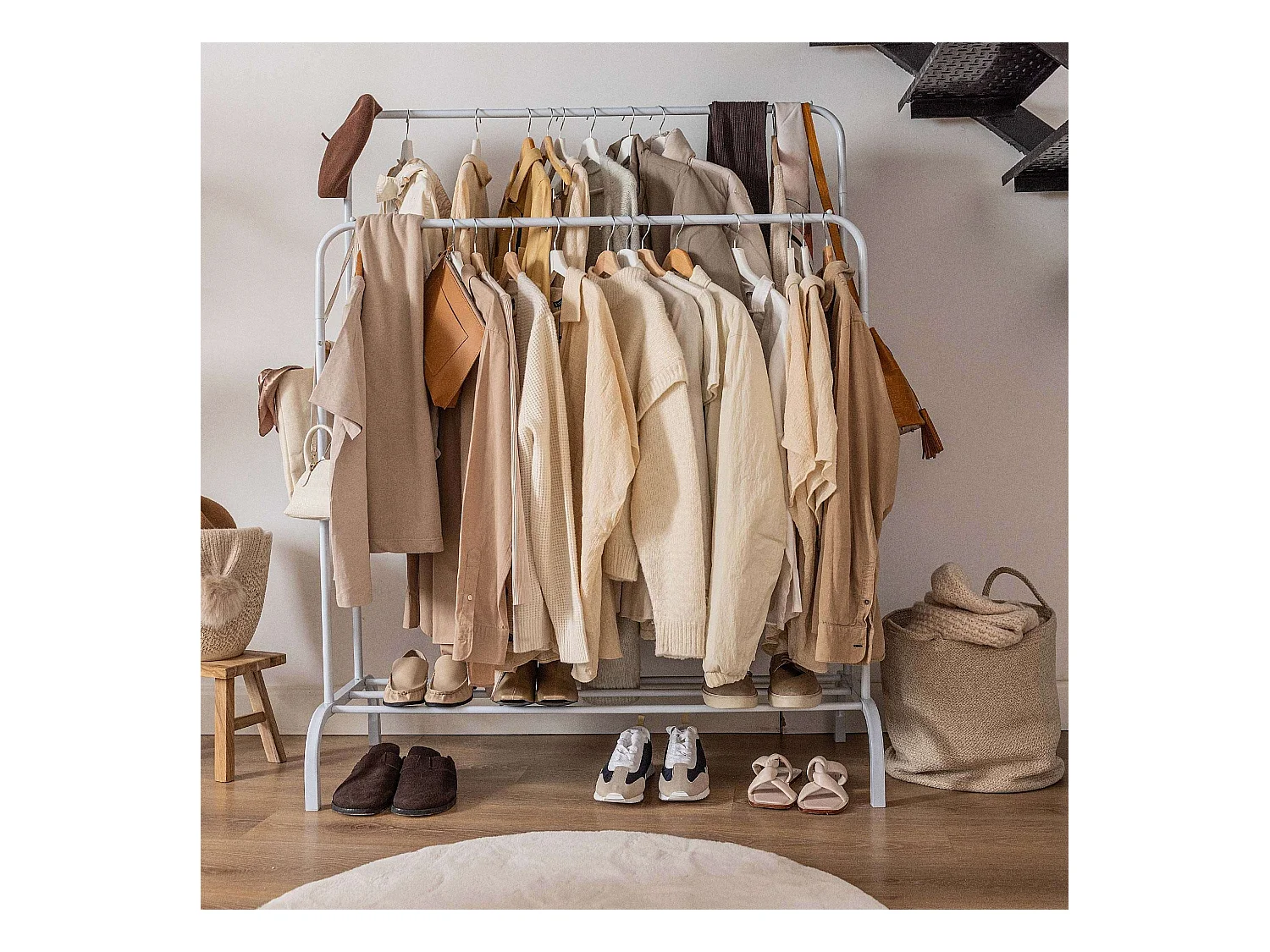 Perchero Burro  Hangy Duo 30 Blanco - Newlux