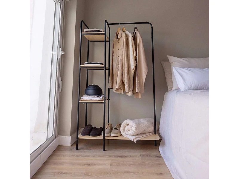 Perchero Burro  Hangy Wood 400 Negro - Newlux