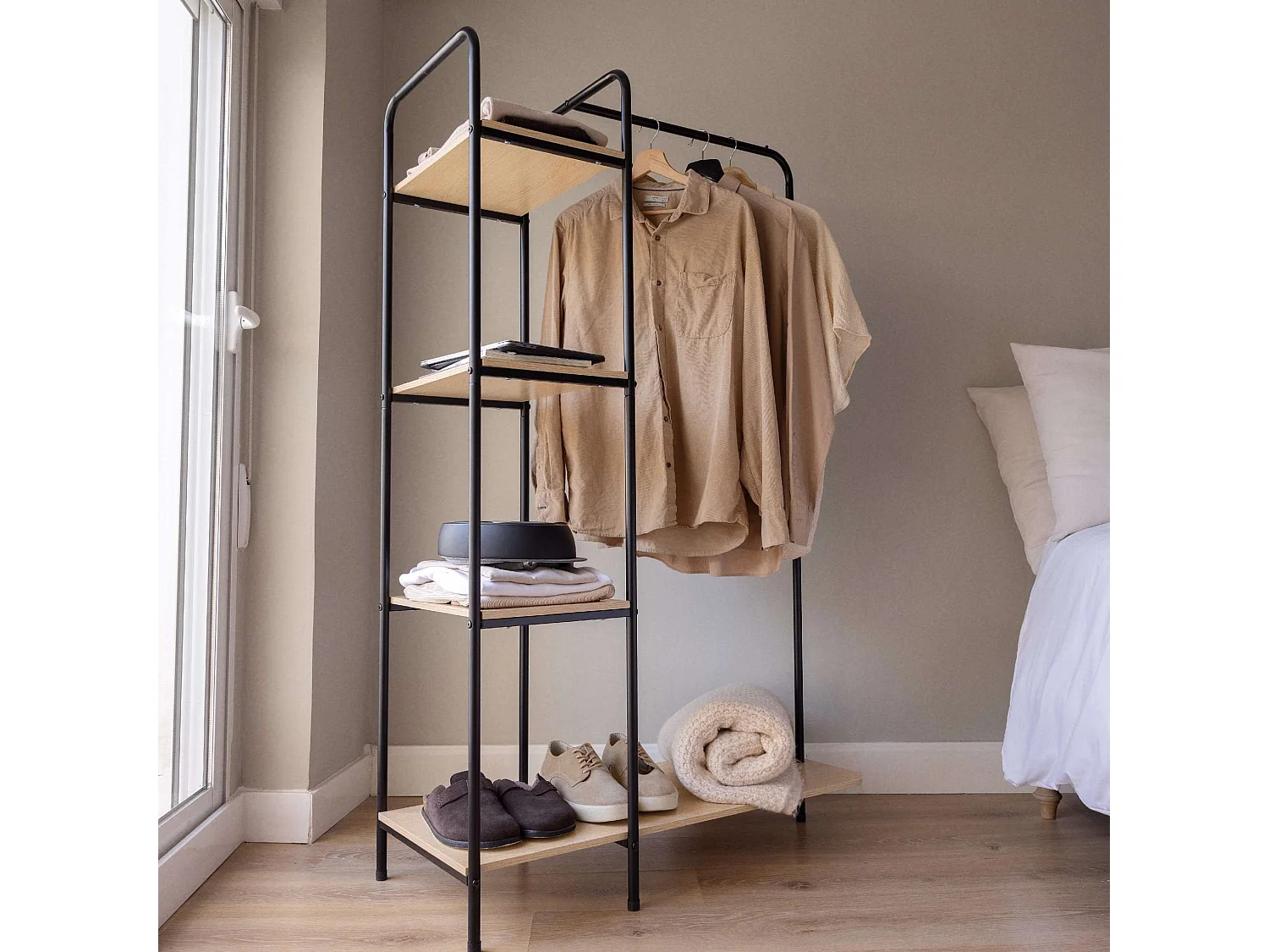 Perchero Burro  Hangy Wood 400 Negro - Newlux