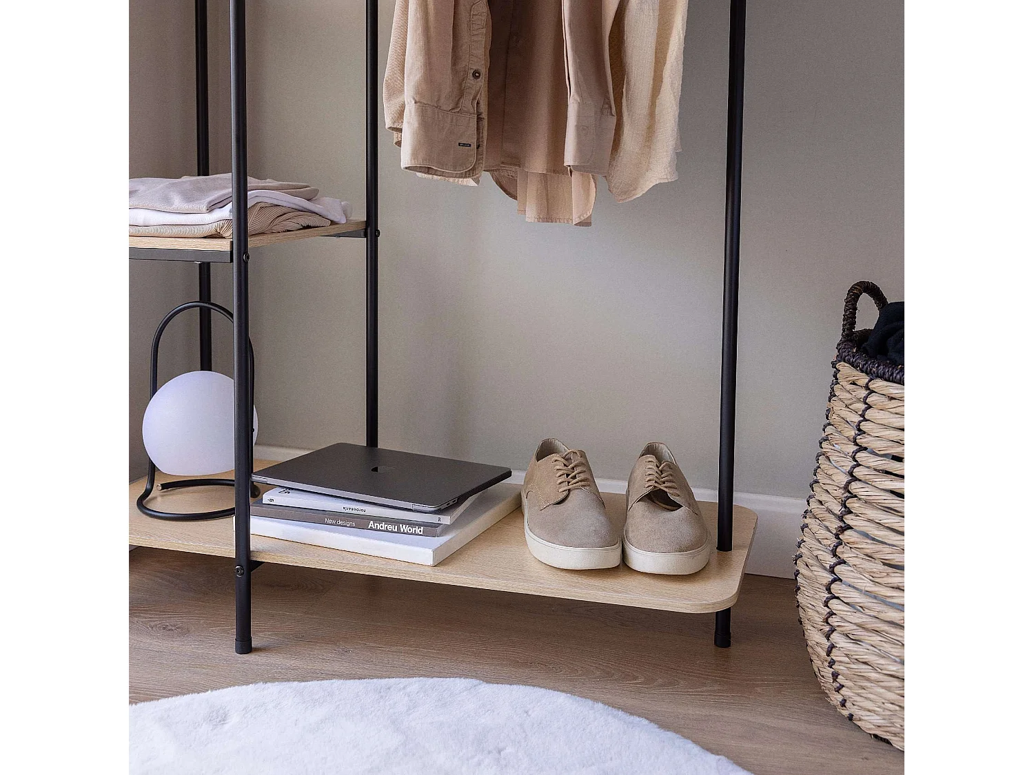 Perchero Burro  Hangy Wood 400 Negro - Newlux