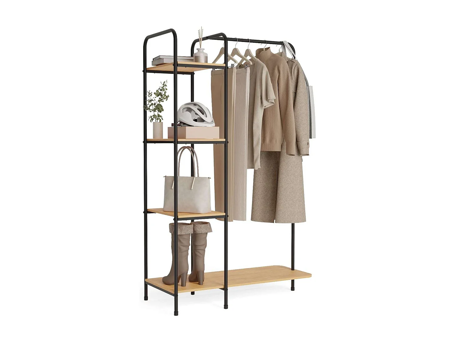 Perchero Burro  Hangy Wood 400 Negro - Newlux