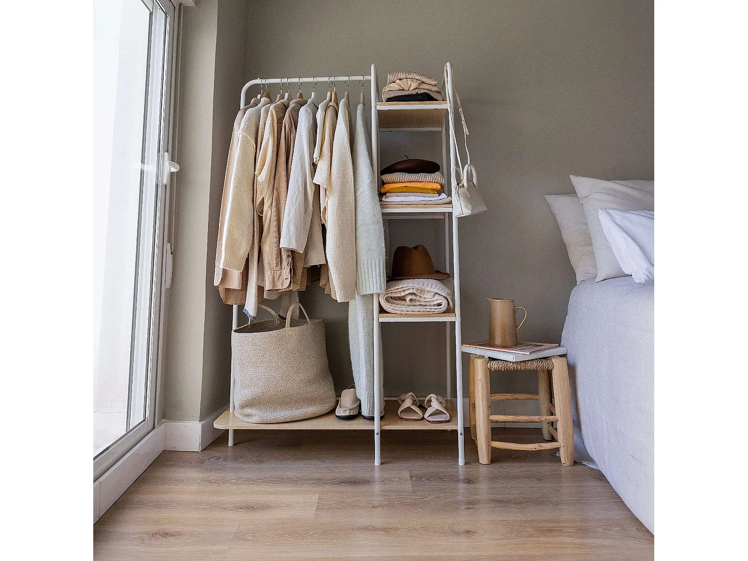 Perchero Burro  Hangy Wood 400 Blanco - Newlux