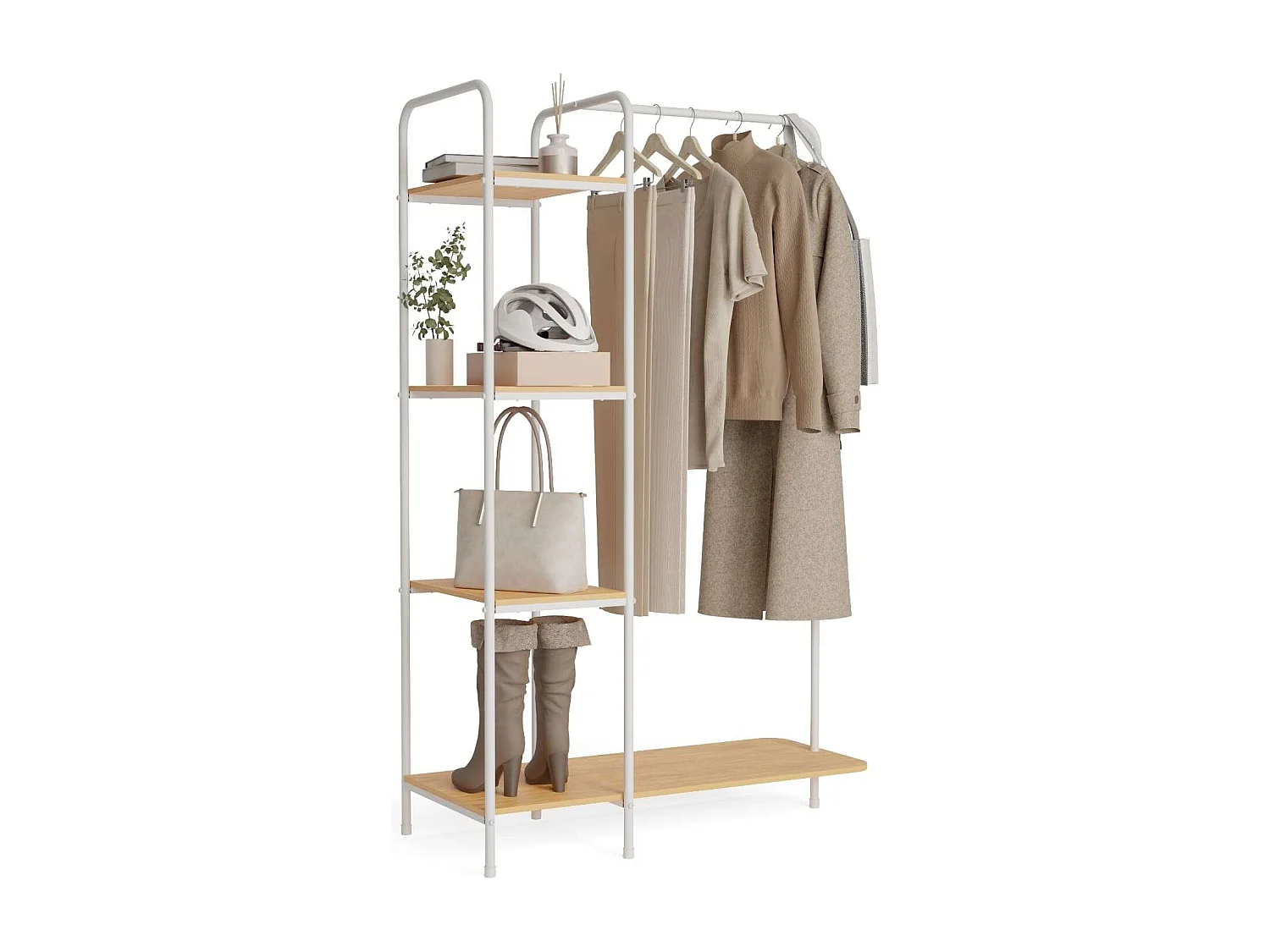 Perchero Burro  Hangy Wood 400 Blanco - Newlux