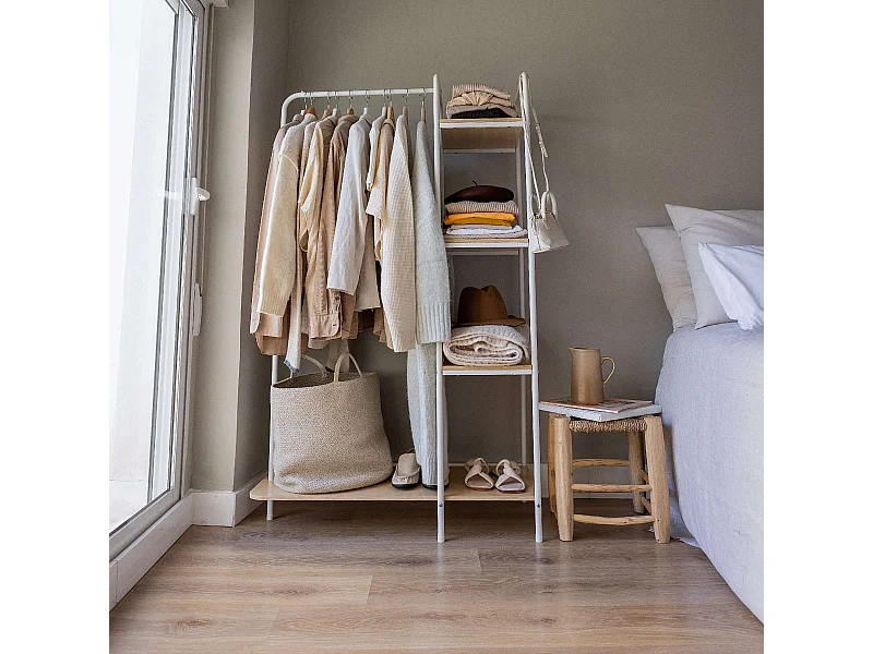 Perchero Burro  Hangy Wood 400 Blanco - Newlux