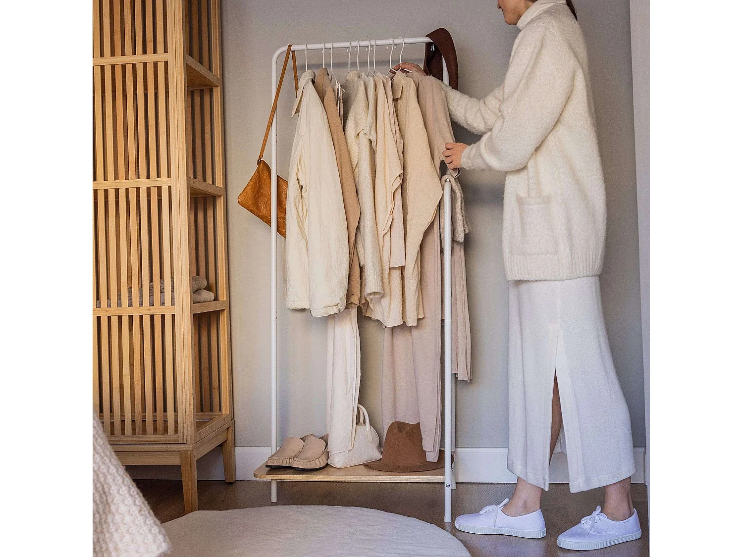 Perchero Burro  Hangy Wood 100 Blanco - Newlux