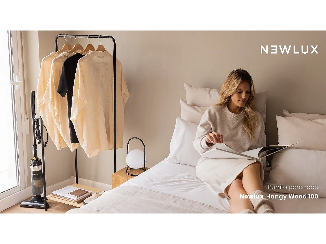 Perchero Burro  Hangy Wood 100 Blanco - Newlux