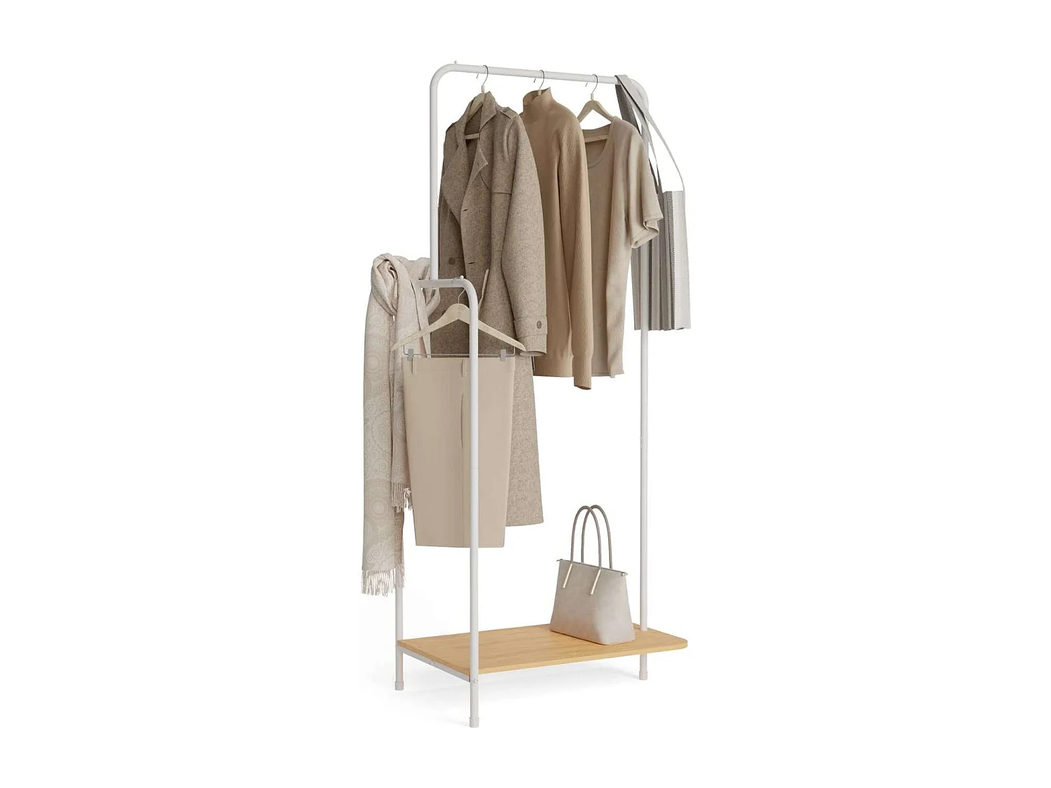 Perchero Burro  Hangy Wood 100 Blanco - Newlux