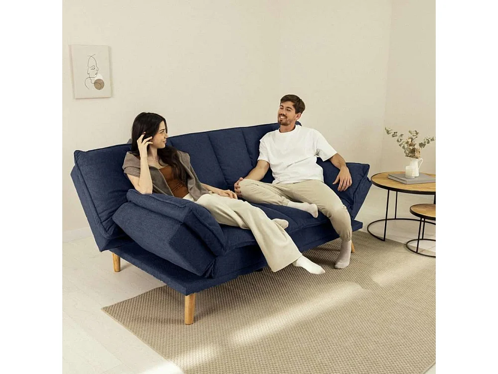 Sofá Cama  Cloud Lines Azul Marino - Nalui
