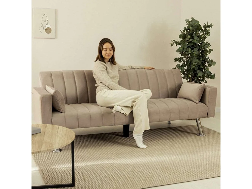 Sofá Cama  One Lines Beige - Nalui