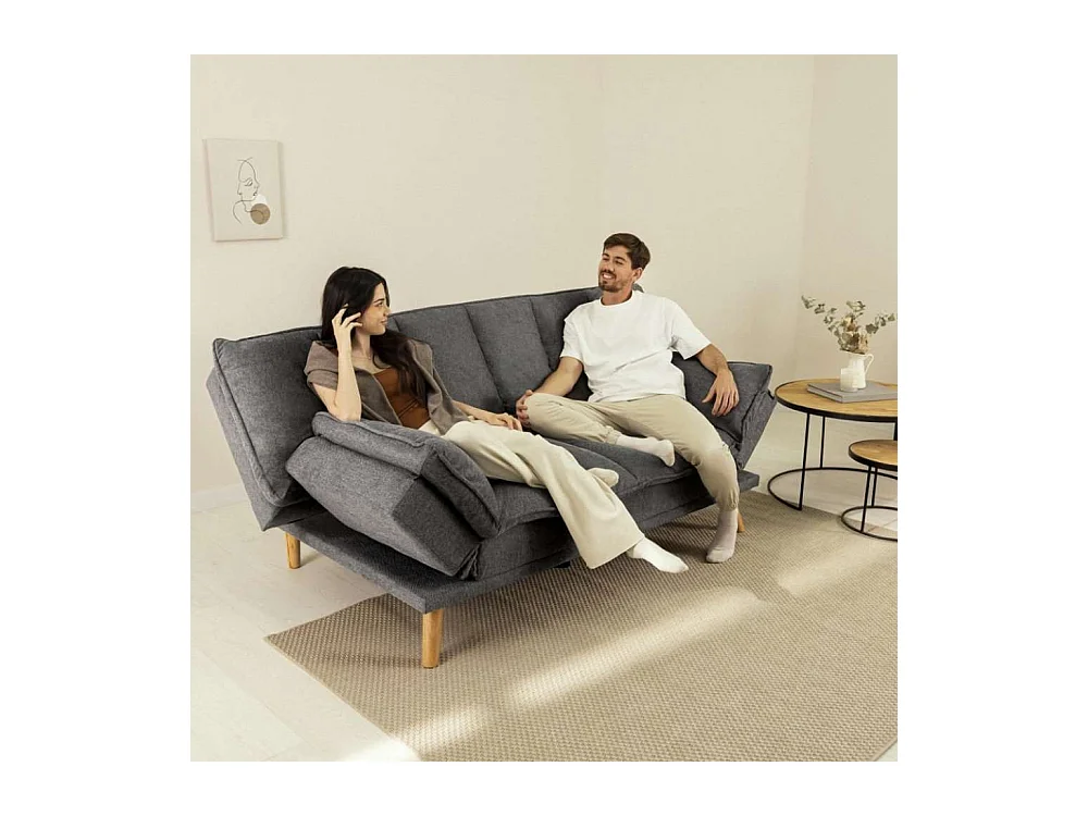 Sofá Cama  Cloud Lines Gris Antracita - Nalui