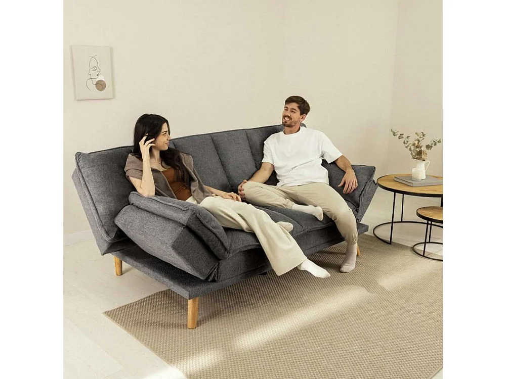 Sofá Cama  Cloud Lines Gris Antracita - Nalui