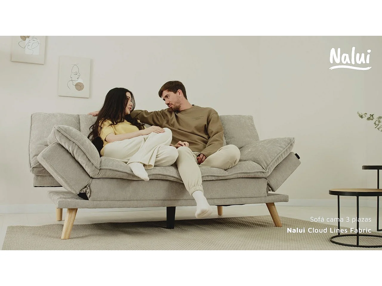 Sofá Cama  Cloud Lines Gris - Nalui