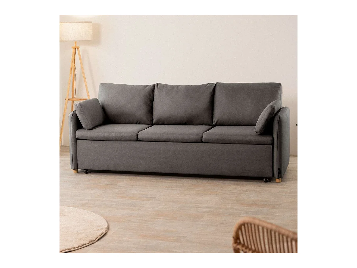 Sofá Cama  Nest 3 Gris Antracita - Nalui