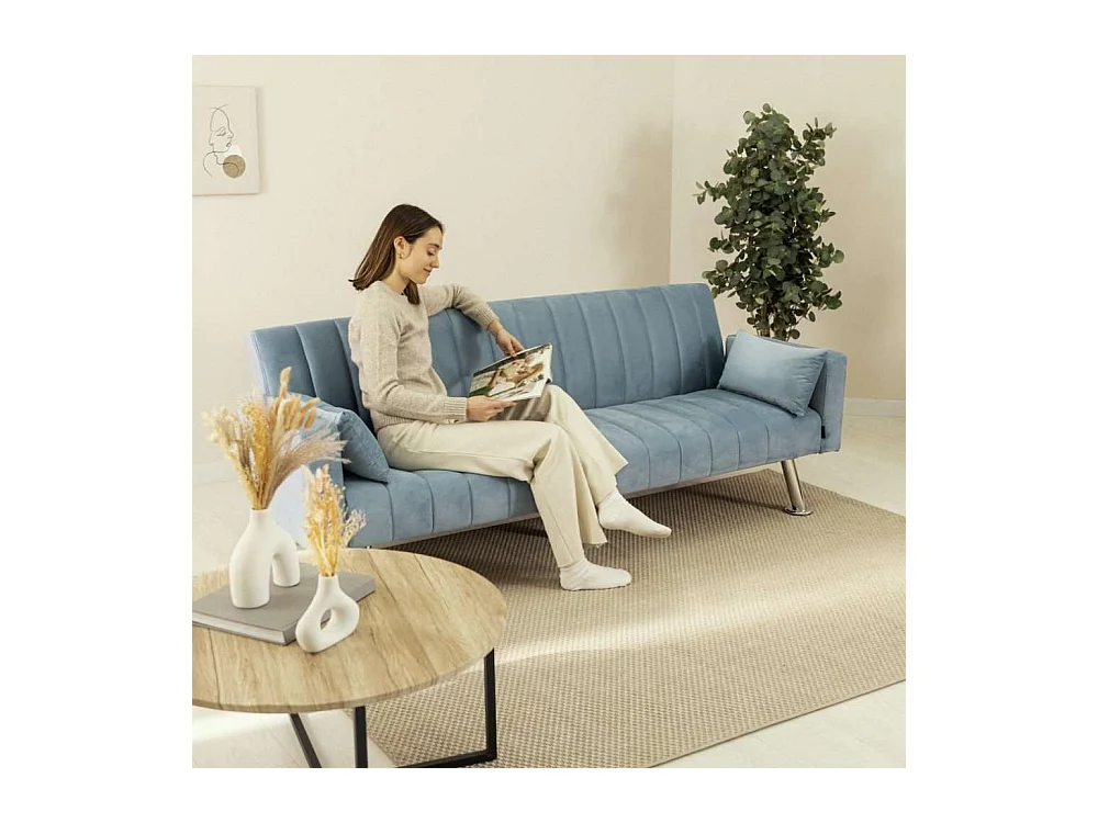 Sofá Cama  One Lines Azul - Nalui