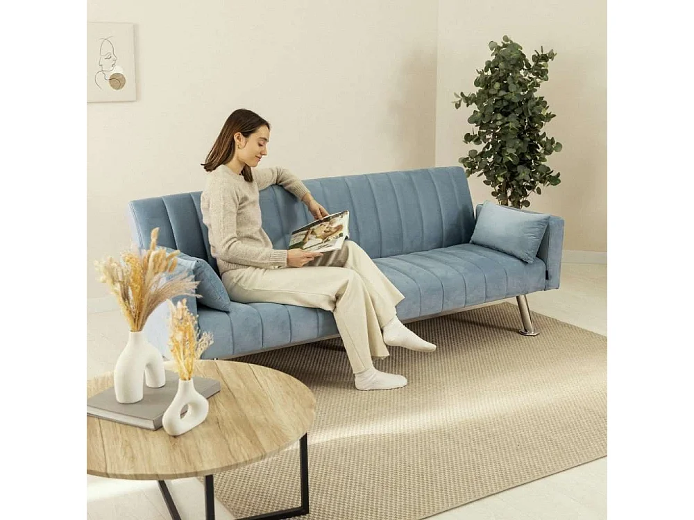Sofá Cama  One Lines Azul - Nalui